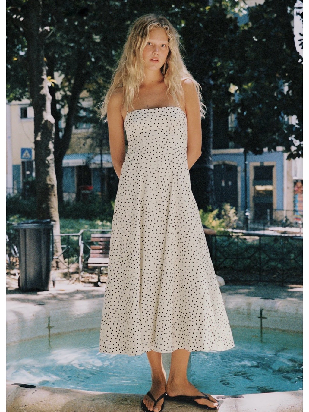 Zara Polka Dot Midi Dress